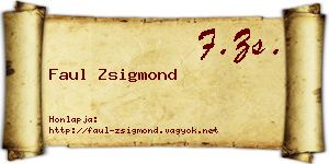Faul Zsigmond névjegykártya